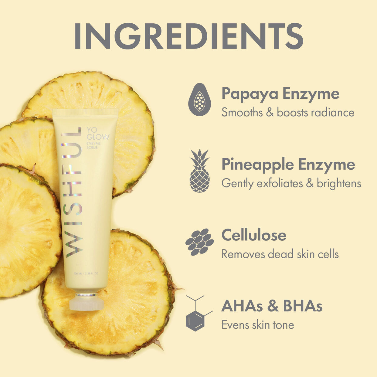 Yo Glow AHA & BHA Facial Enzyme Scrub
